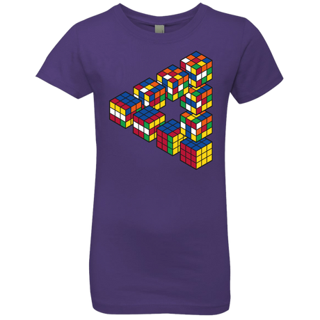 T-Shirts Purple Rush / YXS Rubiks Cube Penrose Triangle Girls Premium T-Shirt