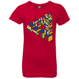 T-Shirts Red / YXS Rubiks Cube Penrose Triangle Girls Premium T-Shirt