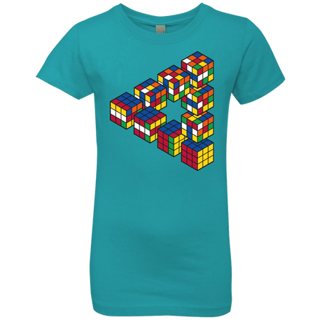 T-Shirts Tahiti Blue / YXS Rubiks Cube Penrose Triangle Girls Premium T-Shirt