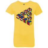 T-Shirts Vibrant Yellow / YXS Rubiks Cube Penrose Triangle Girls Premium T-Shirt