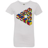 T-Shirts White / YXS Rubiks Cube Penrose Triangle Girls Premium T-Shirt