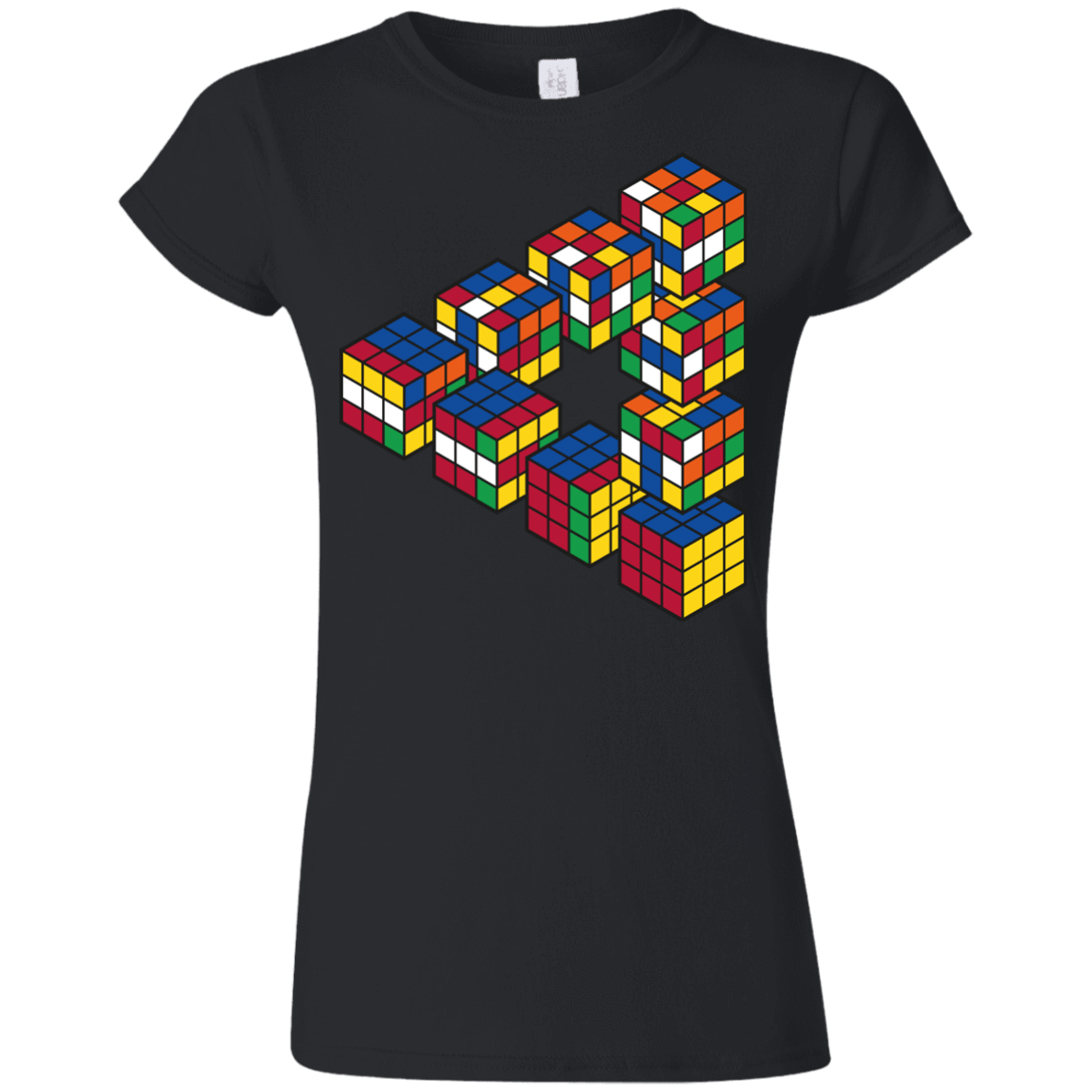 T-Shirts Black / S Rubiks Cube Penrose Triangle Junior Slimmer-Fit T-Shirt