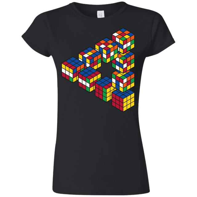 T-Shirts Black / S Rubiks Cube Penrose Triangle Junior Slimmer-Fit T-Shirt