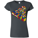 T-Shirts Charcoal / S Rubiks Cube Penrose Triangle Junior Slimmer-Fit T-Shirt