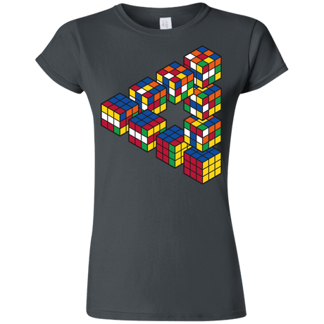 T-Shirts Charcoal / S Rubiks Cube Penrose Triangle Junior Slimmer-Fit T-Shirt