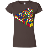 T-Shirts Dark Chocolate / S Rubiks Cube Penrose Triangle Junior Slimmer-Fit T-Shirt