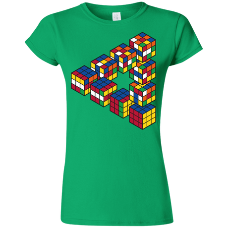 T-Shirts Irish Green / S Rubiks Cube Penrose Triangle Junior Slimmer-Fit T-Shirt