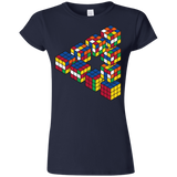 T-Shirts Navy / S Rubiks Cube Penrose Triangle Junior Slimmer-Fit T-Shirt