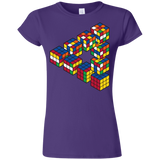 T-Shirts Purple / S Rubiks Cube Penrose Triangle Junior Slimmer-Fit T-Shirt