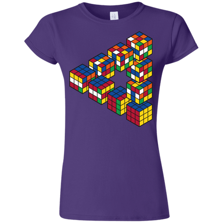 T-Shirts Purple / S Rubiks Cube Penrose Triangle Junior Slimmer-Fit T-Shirt