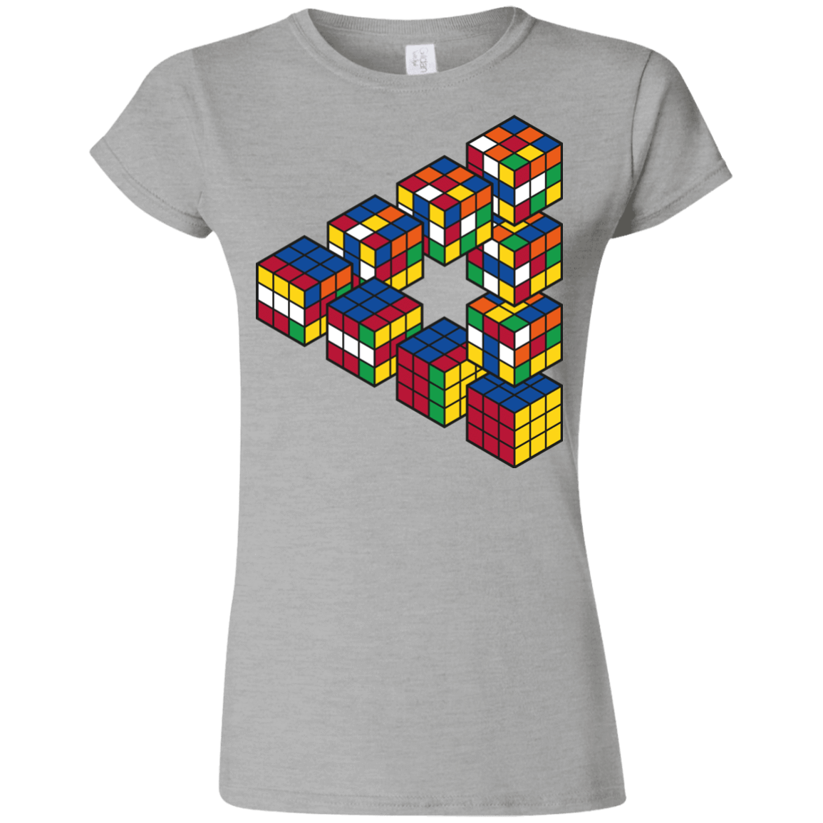 T-Shirts Sport Grey / S Rubiks Cube Penrose Triangle Junior Slimmer-Fit T-Shirt