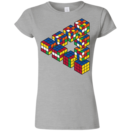 T-Shirts Sport Grey / S Rubiks Cube Penrose Triangle Junior Slimmer-Fit T-Shirt