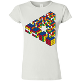 T-Shirts White / S Rubiks Cube Penrose Triangle Junior Slimmer-Fit T-Shirt