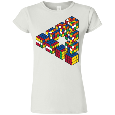 T-Shirts White / S Rubiks Cube Penrose Triangle Junior Slimmer-Fit T-Shirt