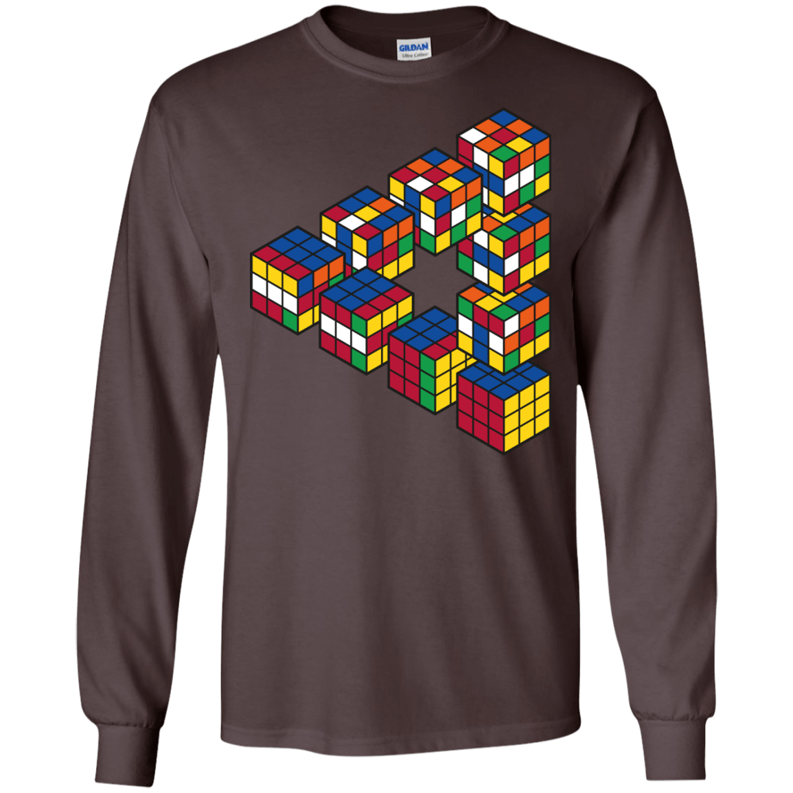 Rubiks Cube Penrose Triangle Men's Long Sleeve T-Shirt