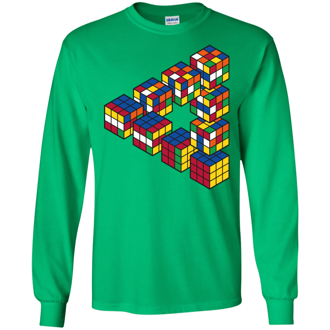 Rubiks Cube Penrose Triangle Men's Long Sleeve T-Shirt