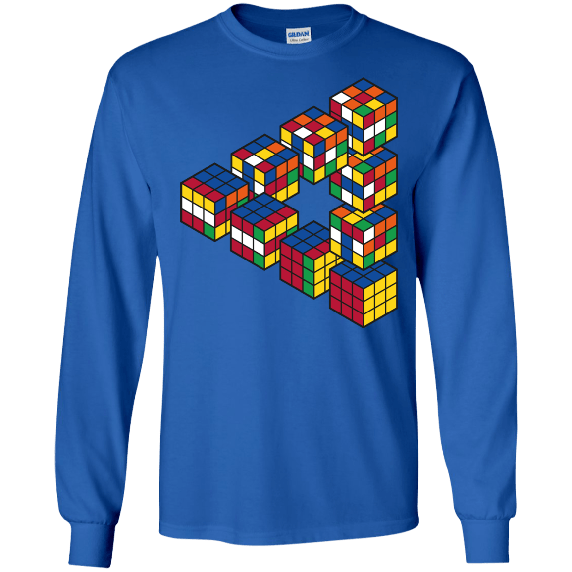 Rubiks Cube Penrose Triangle Men's Long Sleeve T-Shirt