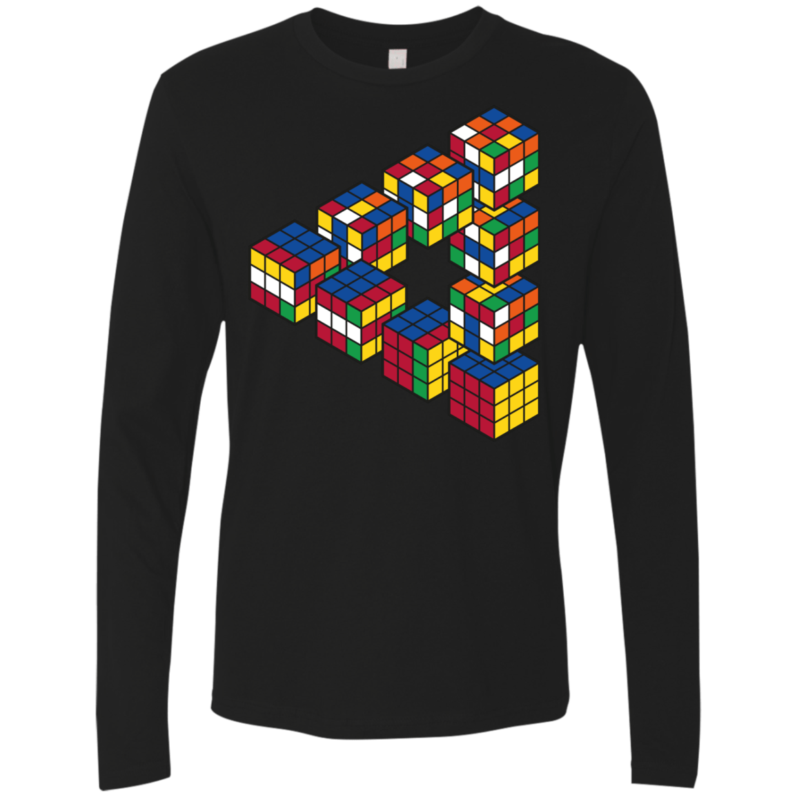 Rubiks Cube Penrose Triangle Men's Premium Long Sleeve