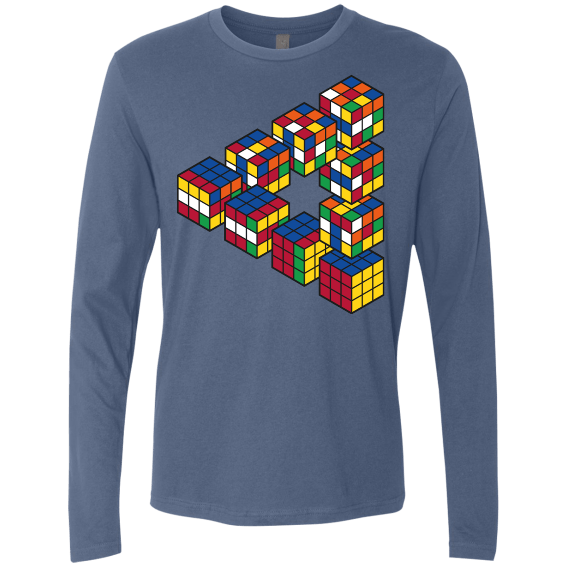 Rubiks Cube Penrose Triangle Men's Premium Long Sleeve