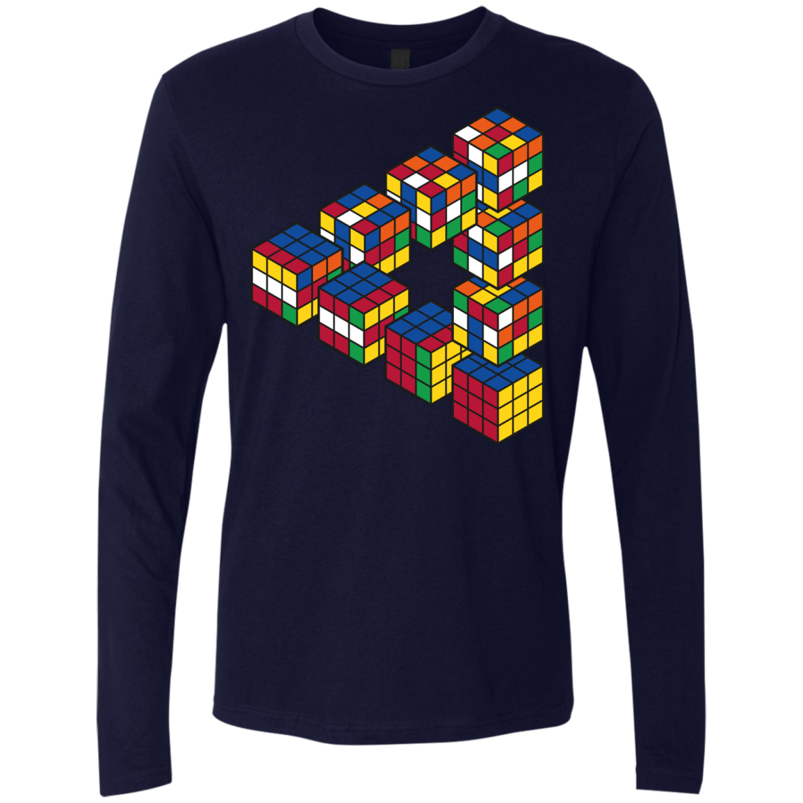 Rubiks Cube Penrose Triangle Men's Premium Long Sleeve