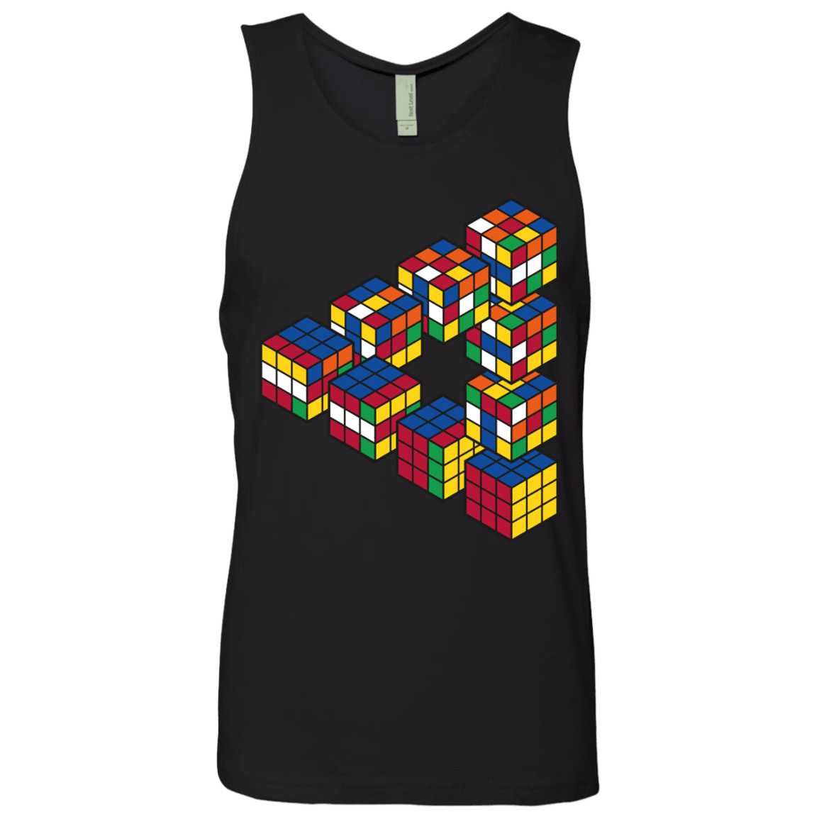 T-Shirts Black / S Rubiks Cube Penrose Triangle Men's Premium Tank Top