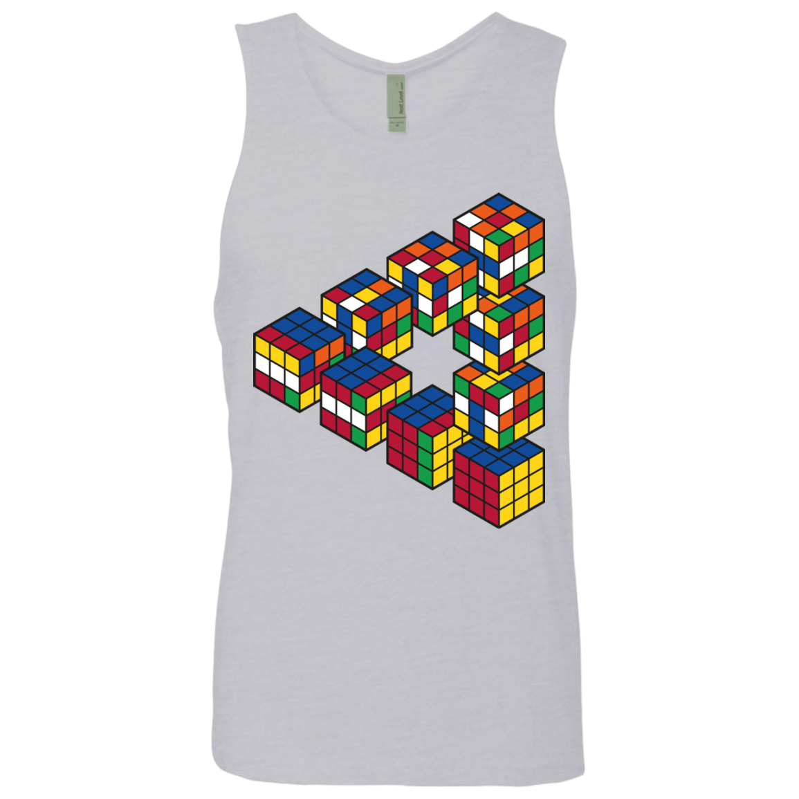 T-Shirts Heather Grey / S Rubiks Cube Penrose Triangle Men's Premium Tank Top