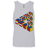 T-Shirts Heather Grey / S Rubiks Cube Penrose Triangle Men's Premium Tank Top