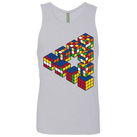 T-Shirts Heather Grey / S Rubiks Cube Penrose Triangle Men's Premium Tank Top