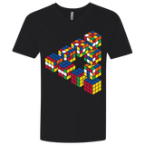 T-Shirts Black / X-Small Rubiks Cube Penrose Triangle Men's Premium V-Neck