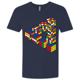 T-Shirts Midnight Navy / X-Small Rubiks Cube Penrose Triangle Men's Premium V-Neck