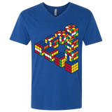 T-Shirts Royal / X-Small Rubiks Cube Penrose Triangle Men's Premium V-Neck