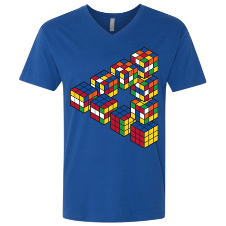 T-Shirts Royal / X-Small Rubiks Cube Penrose Triangle Men's Premium V-Neck