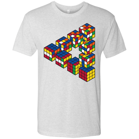 T-Shirts Heather White / S Rubiks Cube Penrose Triangle Men's Triblend T-Shirt