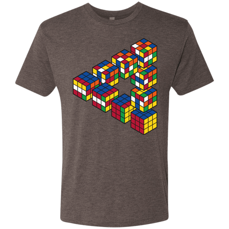 T-Shirts Macchiato / S Rubiks Cube Penrose Triangle Men's Triblend T-Shirt