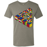 T-Shirts Venetian Grey / S Rubiks Cube Penrose Triangle Men's Triblend T-Shirt