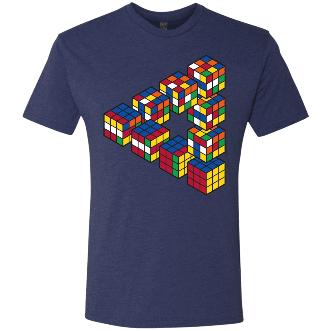 T-Shirts Vintage Navy / S Rubiks Cube Penrose Triangle Men's Triblend T-Shirt