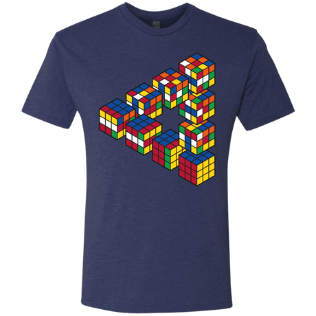 T-Shirts Vintage Navy / S Rubiks Cube Penrose Triangle Men's Triblend T-Shirt