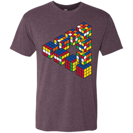 T-Shirts Vintage Purple / S Rubiks Cube Penrose Triangle Men's Triblend T-Shirt