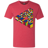 T-Shirts Vintage Red / S Rubiks Cube Penrose Triangle Men's Triblend T-Shirt