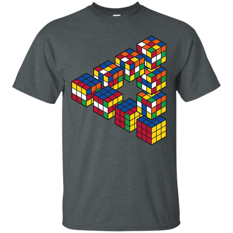 T-Shirts Dark Heather / S Rubiks Cube Penrose Triangle T-Shirt