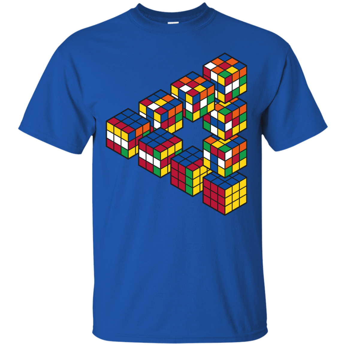 T-Shirts Royal / S Rubiks Cube Penrose Triangle T-Shirt