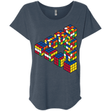 Rubiks Cube Penrose Triangle Triblend Dolman Sleeve