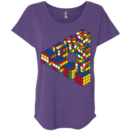 Rubiks Cube Penrose Triangle Triblend Dolman Sleeve