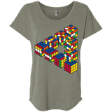 Rubiks Cube Penrose Triangle Triblend Dolman Sleeve