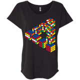 Rubiks Cube Penrose Triangle Triblend Dolman Sleeve