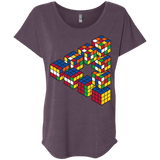 Rubiks Cube Penrose Triangle Triblend Dolman Sleeve