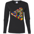 T-Shirts Black / S Rubiks Cube Penrose Triangle Women's Long Sleeve T-Shirt