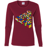 T-Shirts Cardinal / S Rubiks Cube Penrose Triangle Women's Long Sleeve T-Shirt