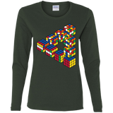 T-Shirts Forest / S Rubiks Cube Penrose Triangle Women's Long Sleeve T-Shirt