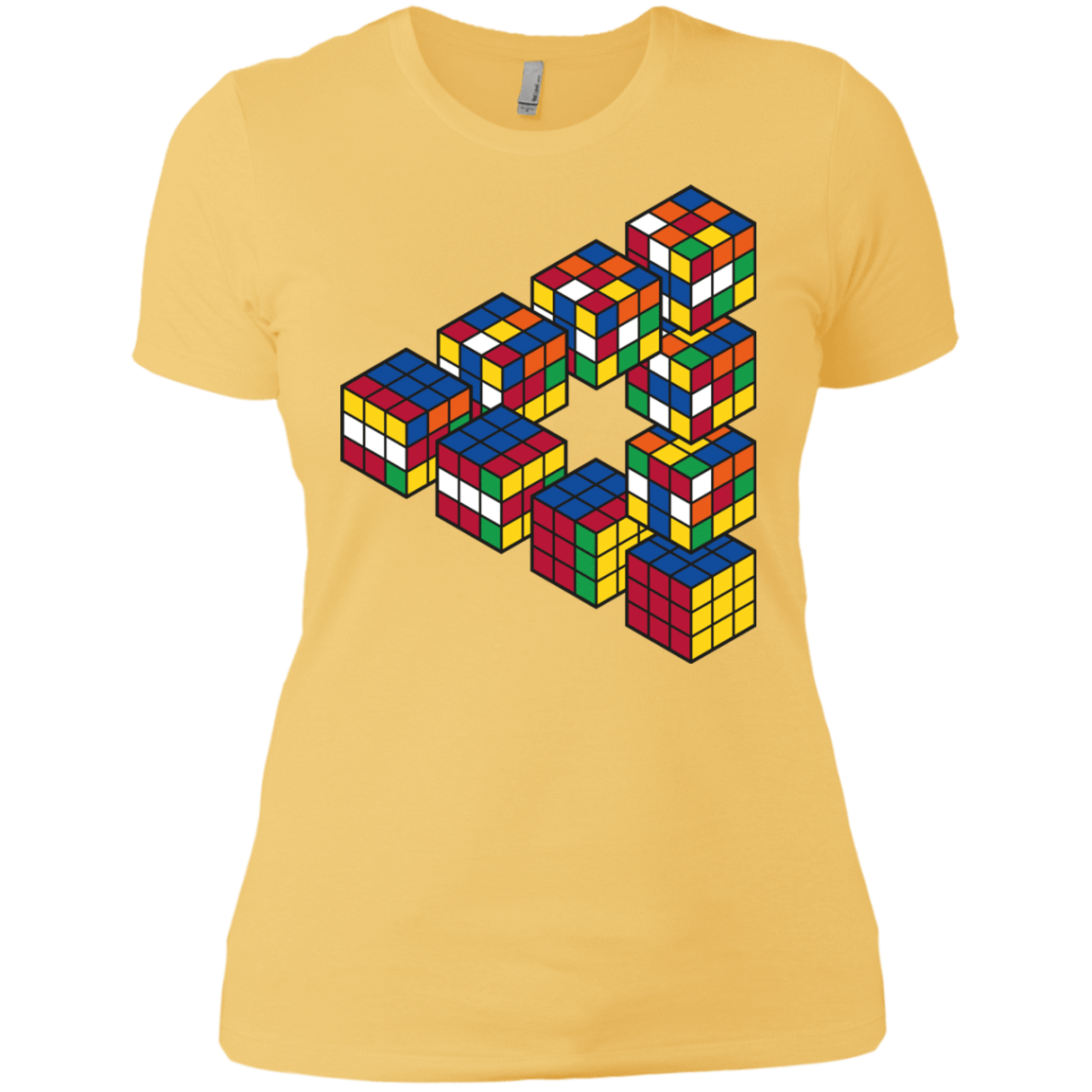 T-Shirts Banana Cream/ / X-Small Rubiks Cube Penrose Triangle Women's Premium T-Shirt